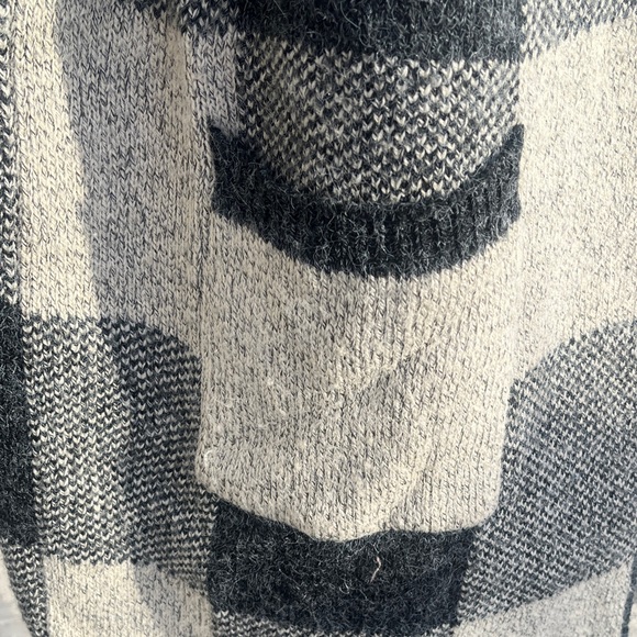 Monteau Los Angeles Plaid Hooded Open Front Cardigan Large - Picture 11 of 12